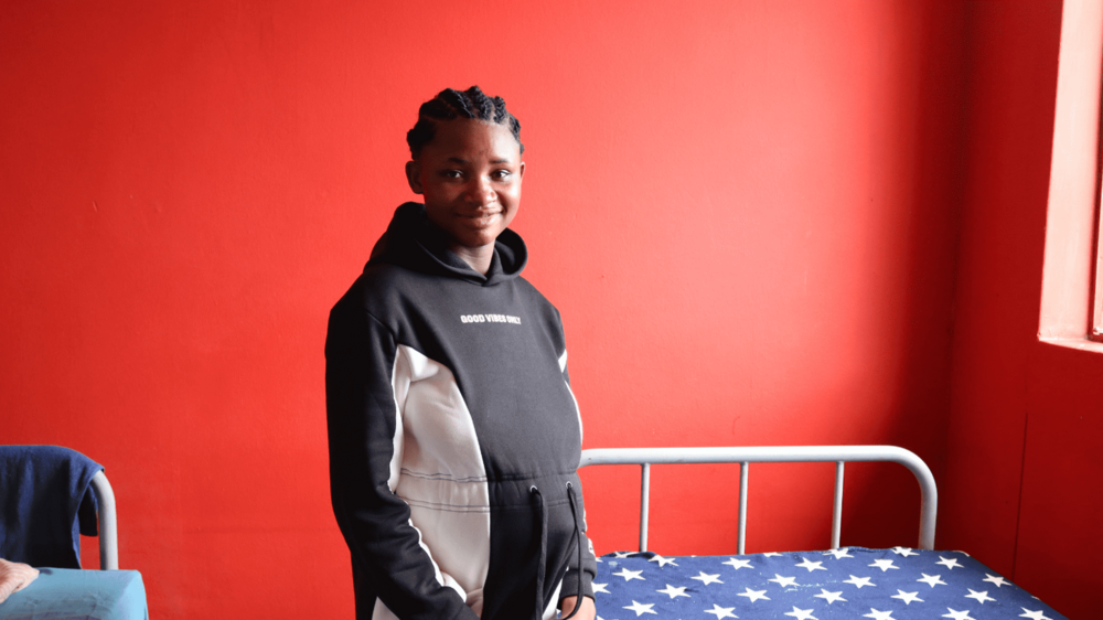 Inuaite, 17, is preparing for her first childbirth at the Kazetjitindire Angelika Muharukhua Maternity Waiting Home. Her parents sent her to this facility for the safety and security it offers, given the risks of childbirth at home.