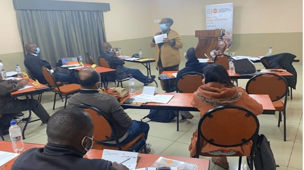 Sheila Roseau, UNFPA Namibia Representative addressing the meeting. 
